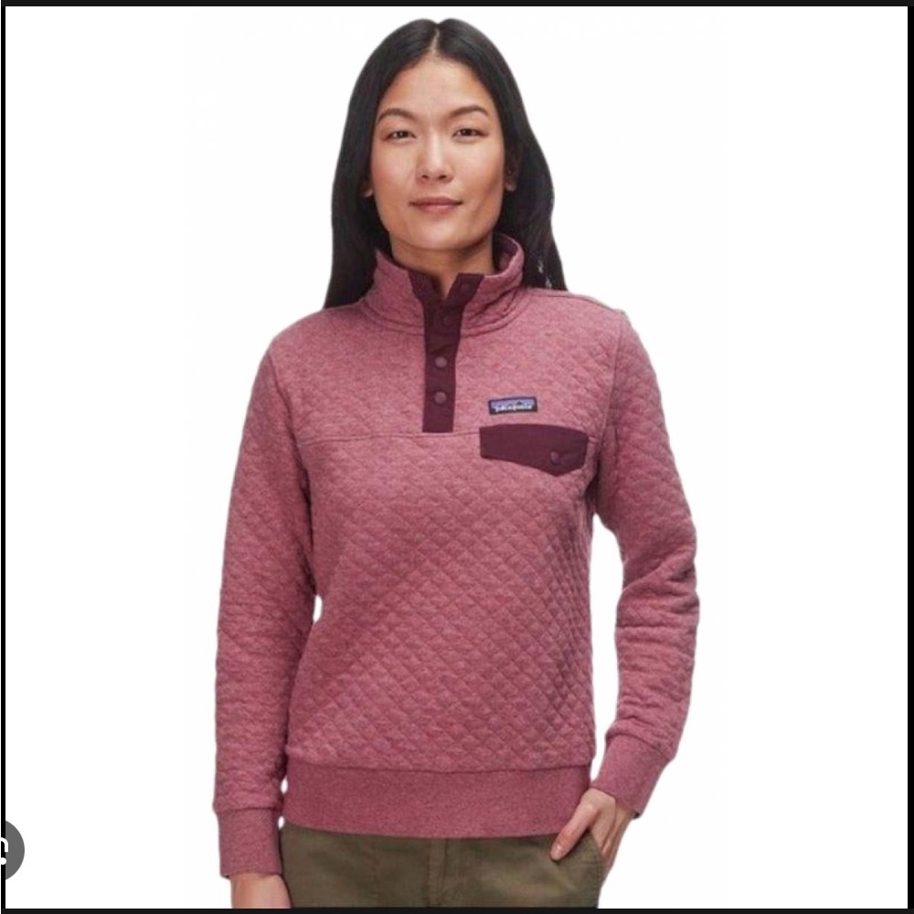 Patagonia Organic Quilt Snap-T Pullover Sweatshirt in Kilin Pink